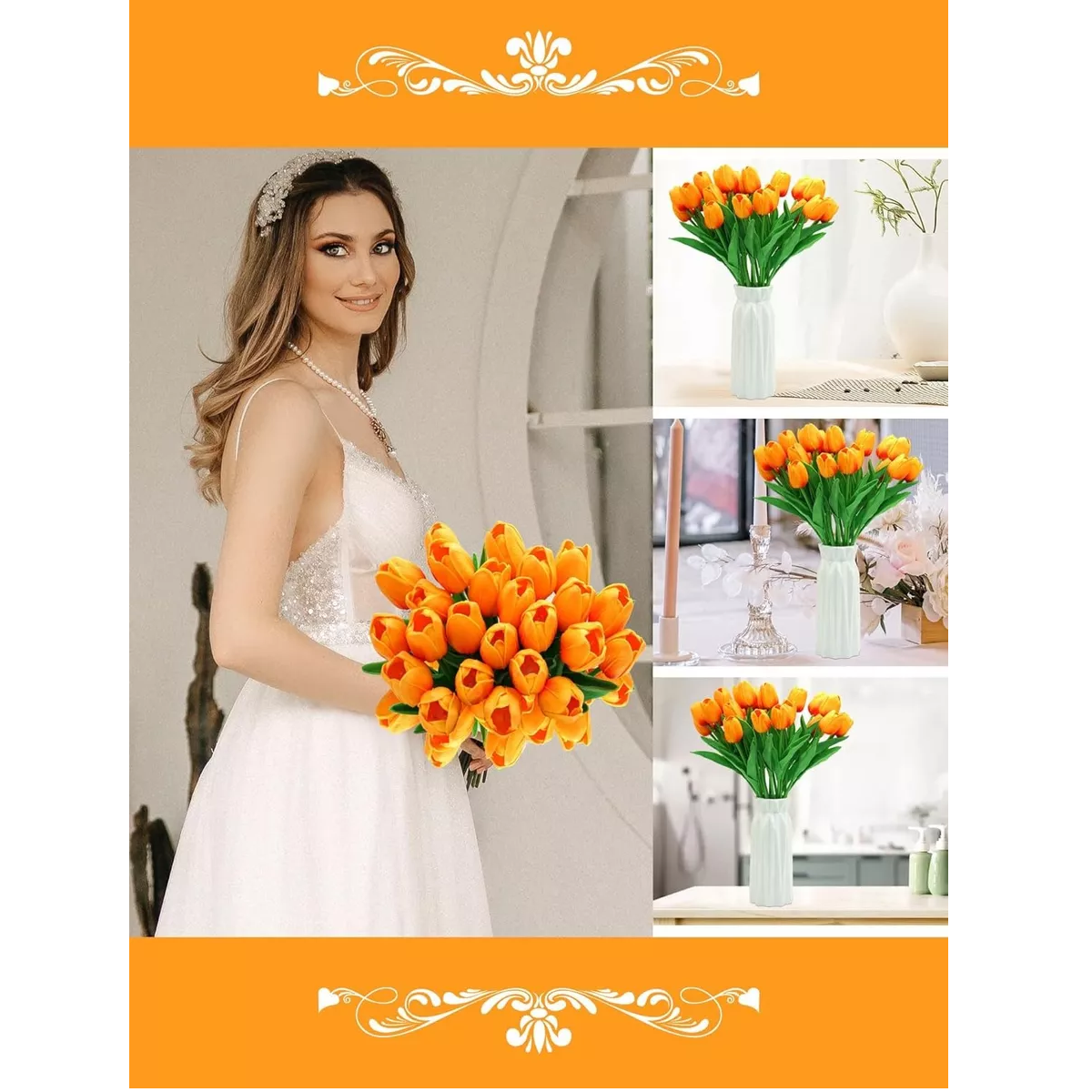 Foto 3 | Tulipanes Artificiales Color Degradado 20pcs Eo Safe Imports Esi-17618  Naranja