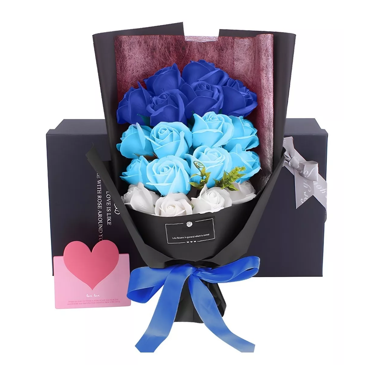 Foto 3 pulgar | Rosas Artificiales Belug Para Regalo Azul Degradado