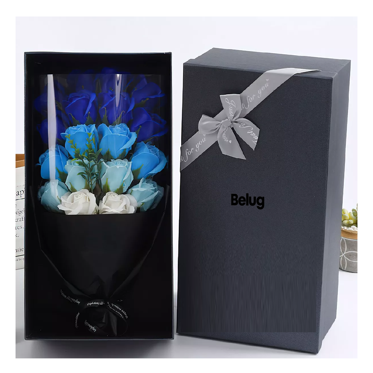 Foto 4 pulgar | Rosas Artificiales Belug Para Regalo Azul Degradado