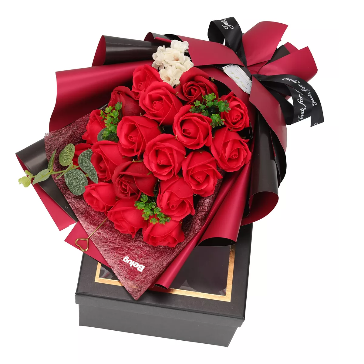 Foto 4 pulgar | Rosas Rojas Belug Artificiales Cajas De Flores Para Regalo