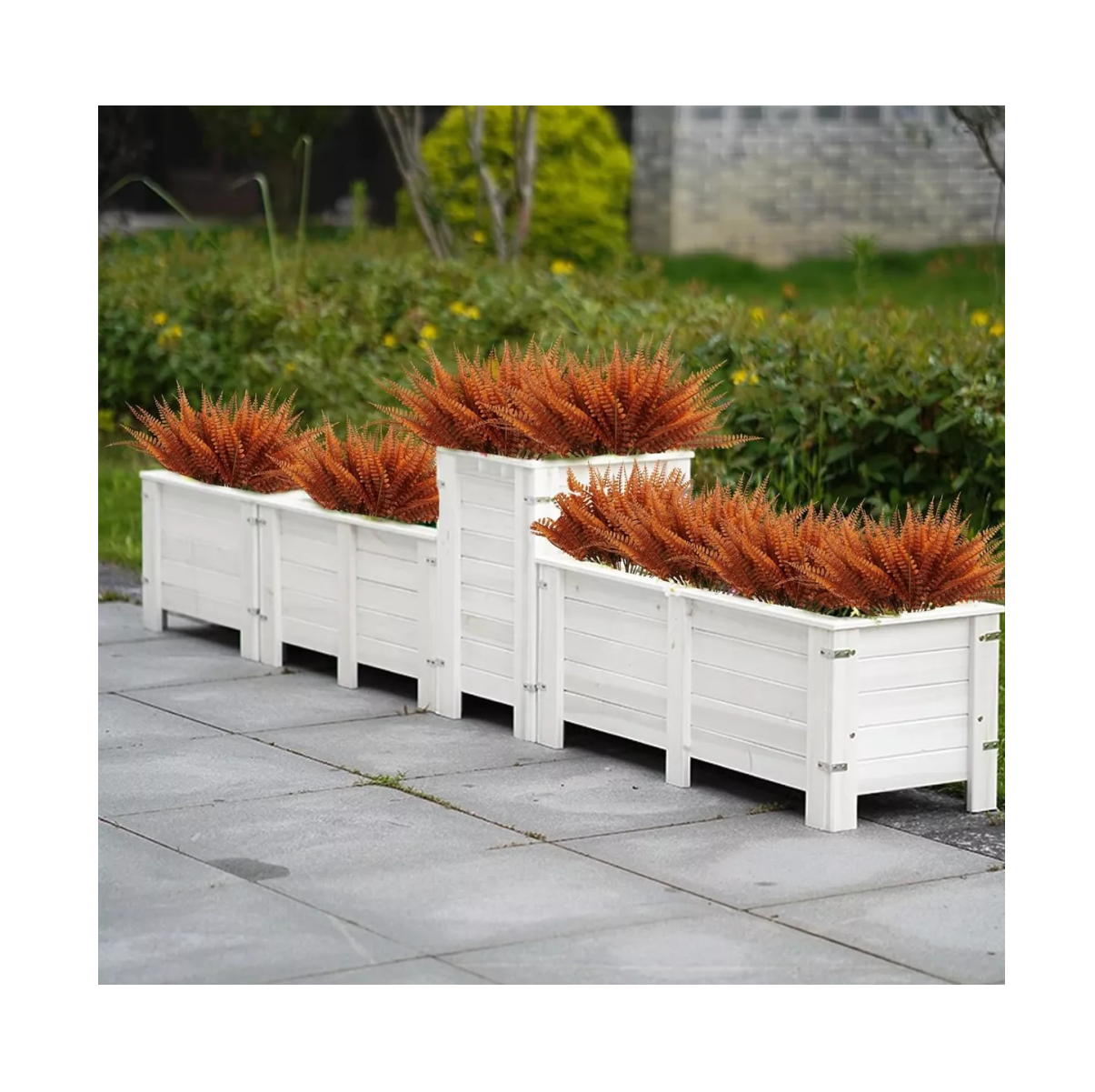 Foto 2 | Plantas Artificiales Decoración Del Hogar De Hierba 10pzs Hierba Persa, Belug Roja