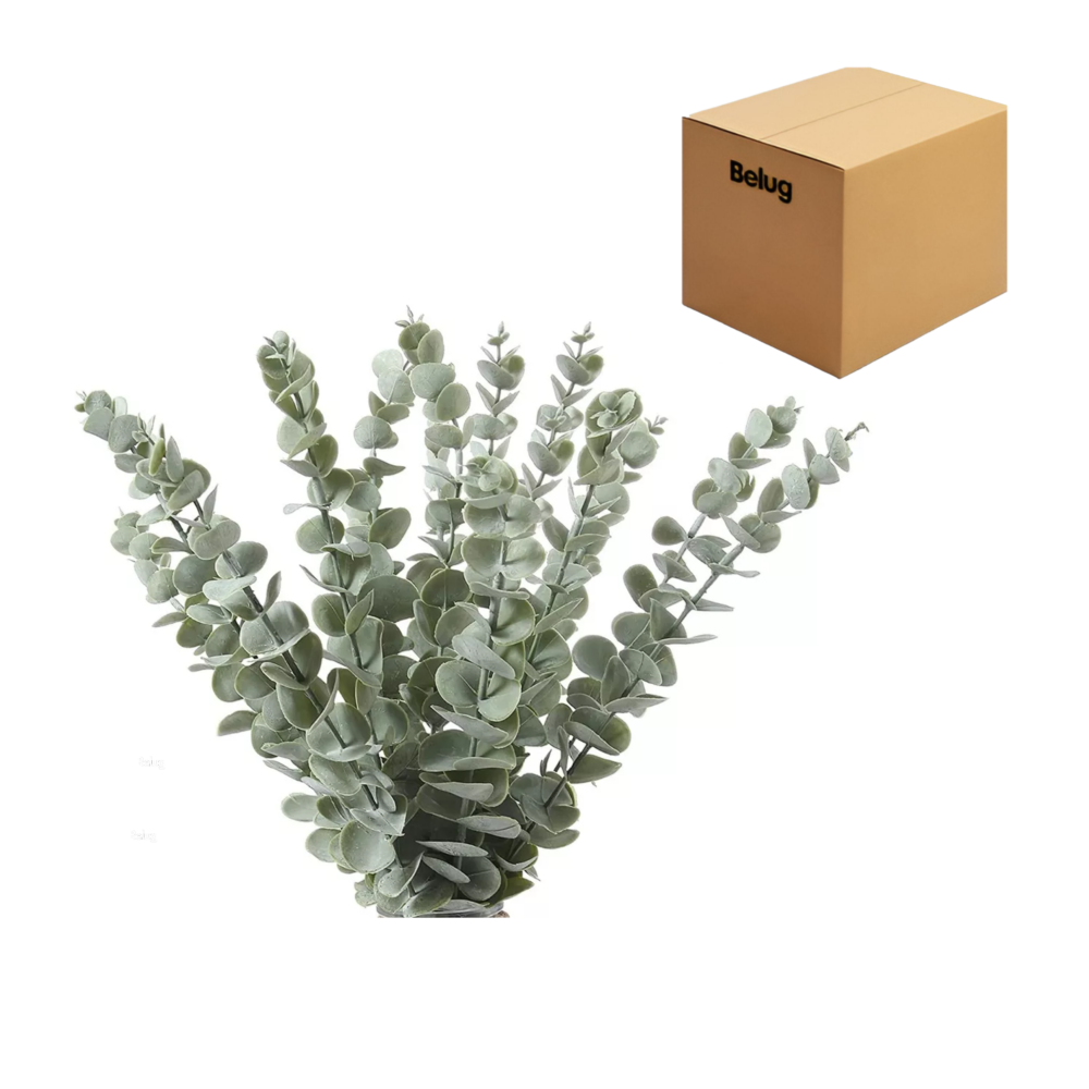 40 Piezas Tallos De Eucalipto Decoración Hojas Artificiales Belug, Verde