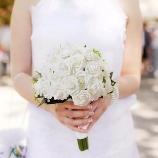 Foto 3 | 25 Uds Rosas Artificiales Belug Espuma Flores Blanco