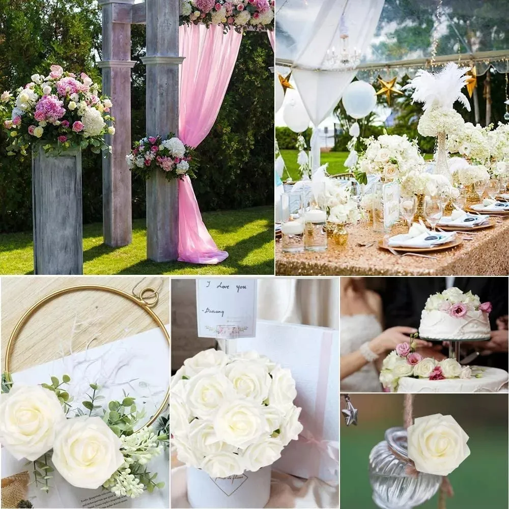 Foto 5 | 25 Uds Rosas Artificiales Belug Espuma Flores Blanco