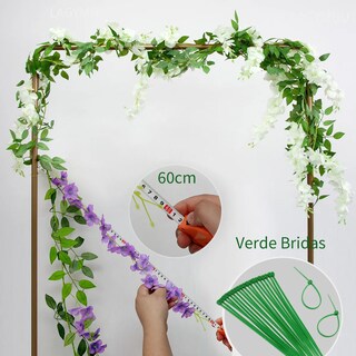 Foto 5 | 5 Guirnalda De Glicinias Artificial Belug Follaje +bridas Blanco Verde