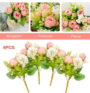 Foto 2 | Xtellar 4 Ramos De Rosas De Lujo Artificiales - Perfectas Para Bodas Y Decoración Elegante