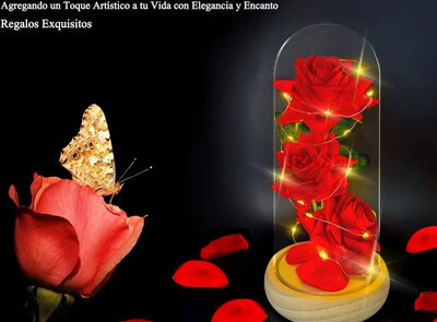 Foto 2 | Conjunto Xtellar De 3 Rosas Eternas Rojas Con Luces Led – Regalo Inolvidable Para El Día De La Madre