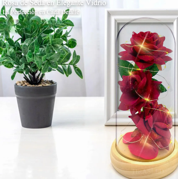 Foto 4 pulgar | Conjunto Xtellar De 3 Rosas Eternas Rojas Con Luces Led – Regalo Inolvidable Para El Día De La Madre