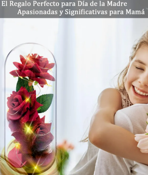 Foto 5 pulgar | Conjunto Xtellar De 3 Rosas Eternas Rojas Con Luces Led – Regalo Inolvidable Para El Día De La Madre