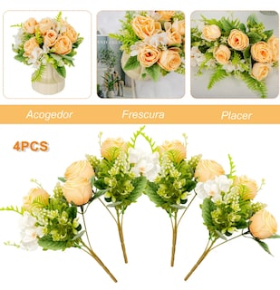 Foto 2 | Xtellar 4 Ramos De Rosas De Lujo Artificiales - Perfectas Para Bodas Y Decoración Elegante