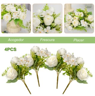 Foto 2 | Xtellar 4 Ramos De Rosas De Lujo Artificiales - Perfectas Para Bodas Y Decoración Elegante