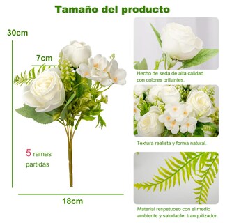 Foto 3 | Xtellar 4 Ramos De Rosas De Lujo Artificiales - Perfectas Para Bodas Y Decoración Elegante