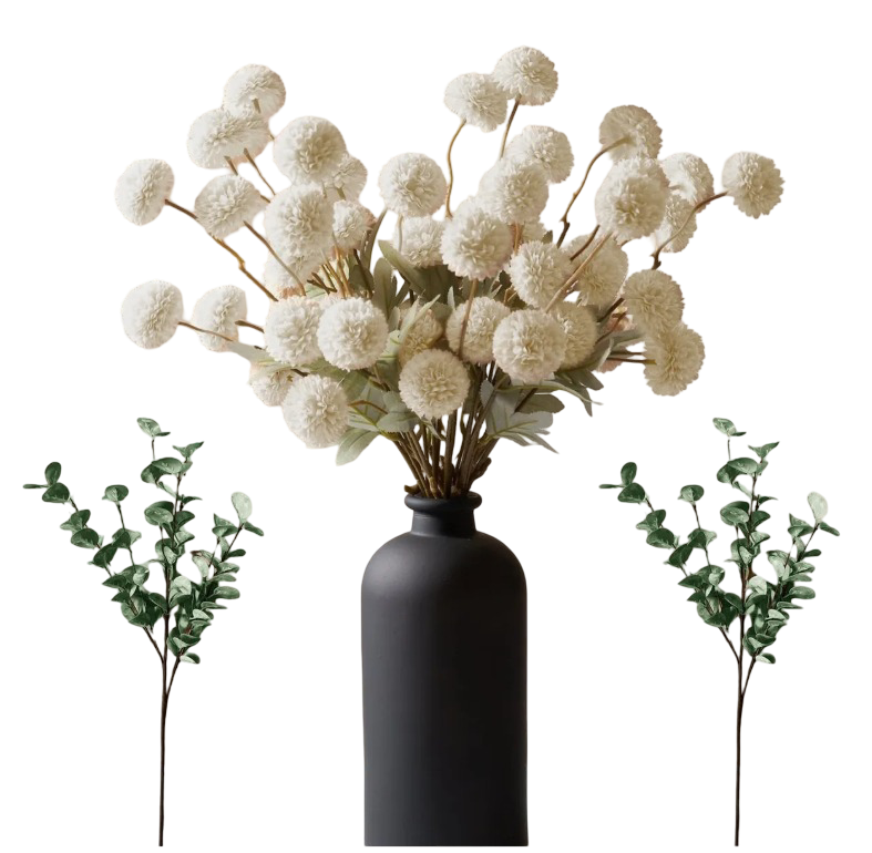 Foto 1 | Flores Artificiales Decorativas Eucalipto Pompones Imitación
