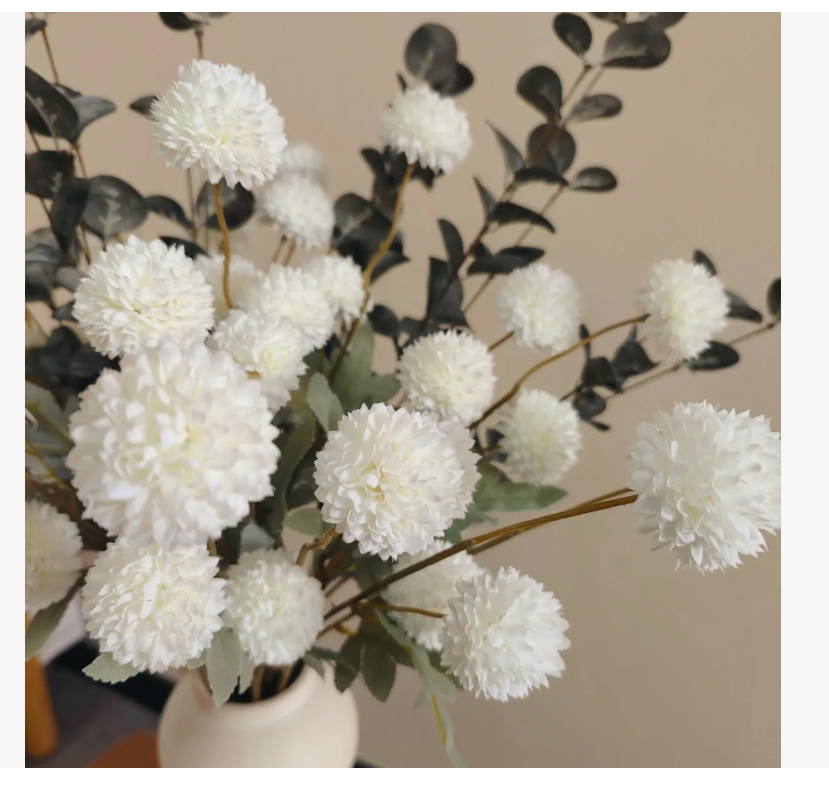 Foto 4 pulgar | Flores Artificiales Decorativas Eucalipto Pompones Imitación