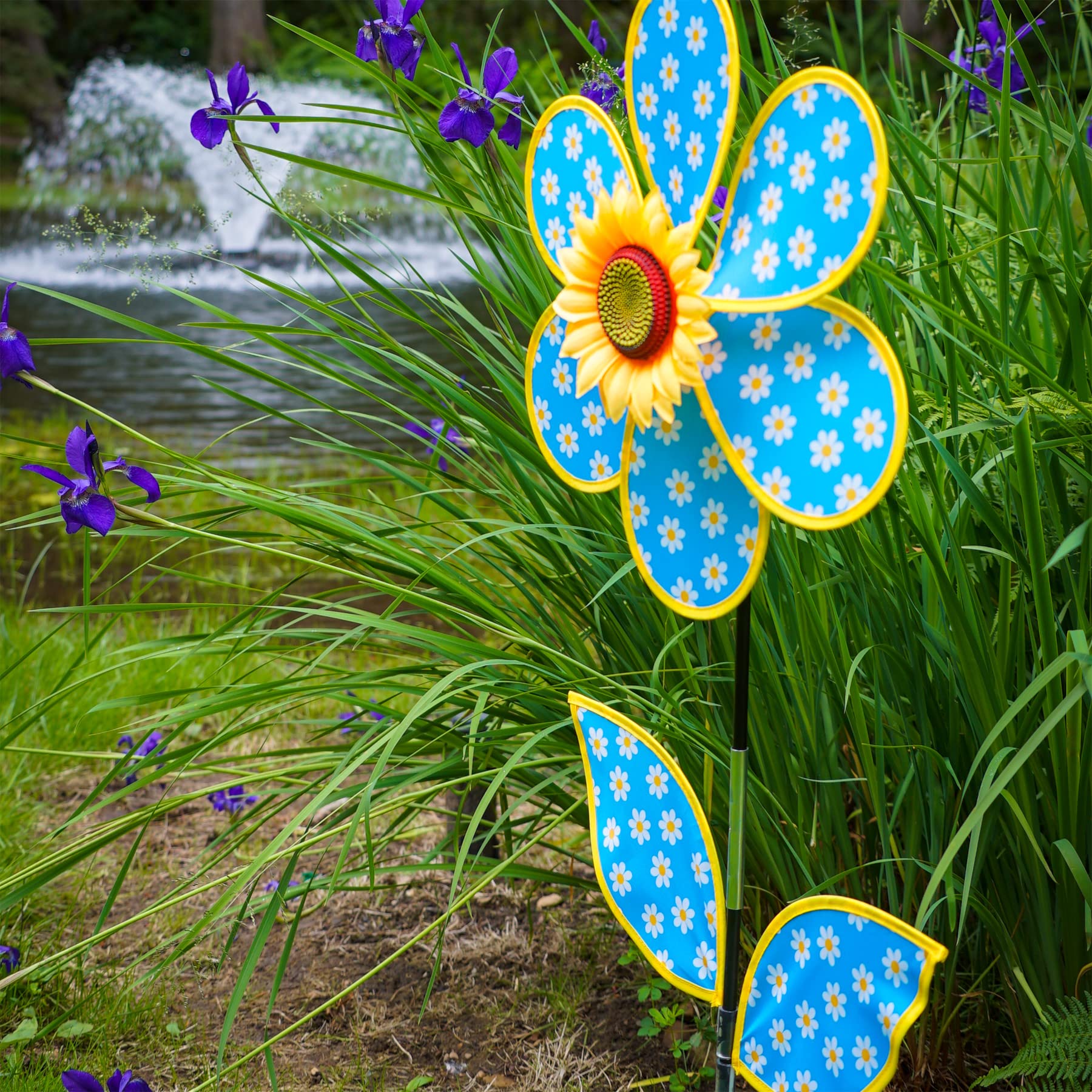 Foto 4 pulgar | Wind Spinner In The Breeze 2649 Blue Daisy Sunflower 40 Cm - Venta Internacional.