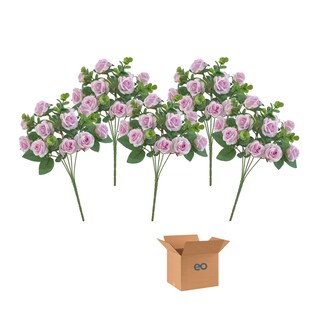 Foto 1 | 5 Ramos Flores Rose Artificiales Rama Decorativa 50 Flores Eo Safe Imports Esi-19811 Purpura