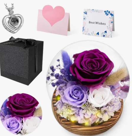 Foto 2 pulgar | Flor Xtellar Eterna Rosas Caja Con Collar Y Regalos Mujer Exquisita