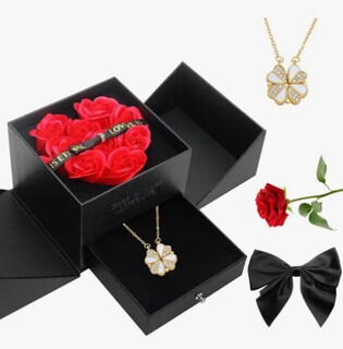 Foto 1 | Flores Xtellar Rosa Eterna Y Collar De Corazón Regalo Para Mujeres