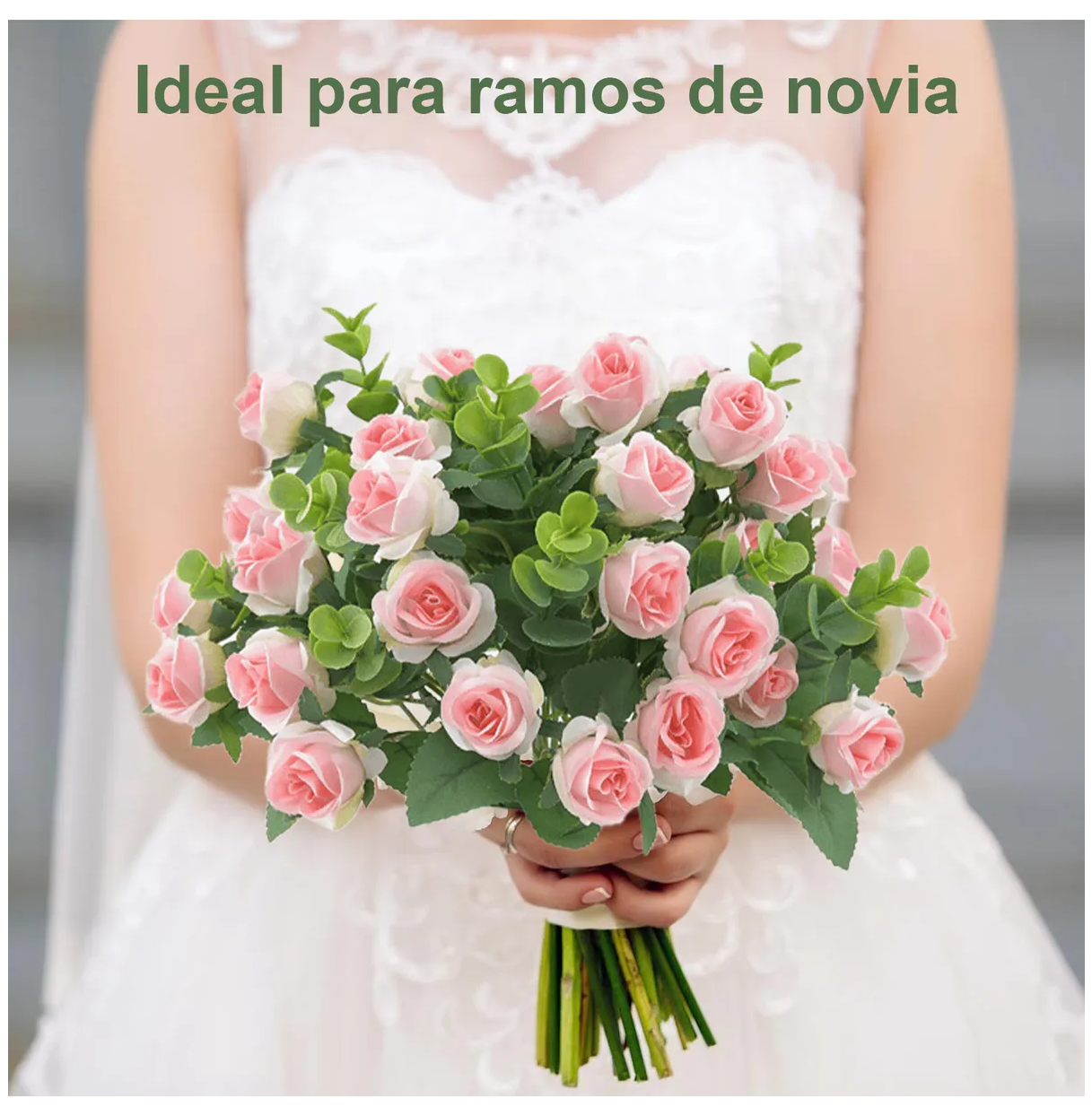 Foto 4 pulgar | 5 Ramos Flores Rose Artificiales Rama Decorativa 50 Flores Eo Safe Imports Esi-19813 Rosa