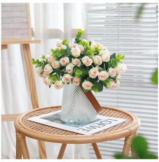 Foto 4 | 5 Ramos Flores Rose Artificiales Rama Decorativa 50 Flores Eo Safe Imports Esi-19813 Rosa