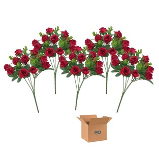 Foto 1 | 5 Ramos Flores Rose Artificiales Rama Decorativa 50 Flores Eo Safe Imports Esi-19812 Rojo