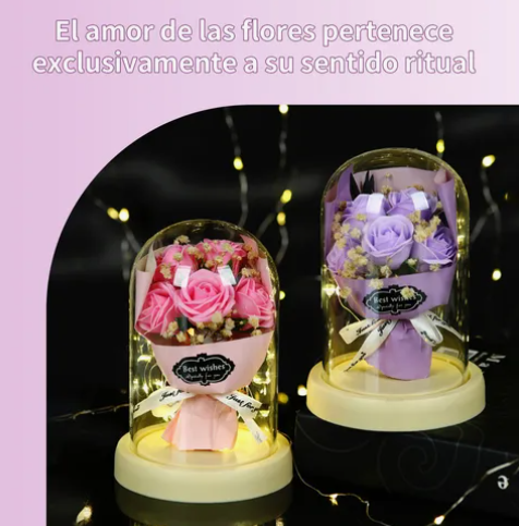 Foto 3 pulgar | Flores Xtellar Artificiales Rosa Eterna Para Regalos Para Mujer 7