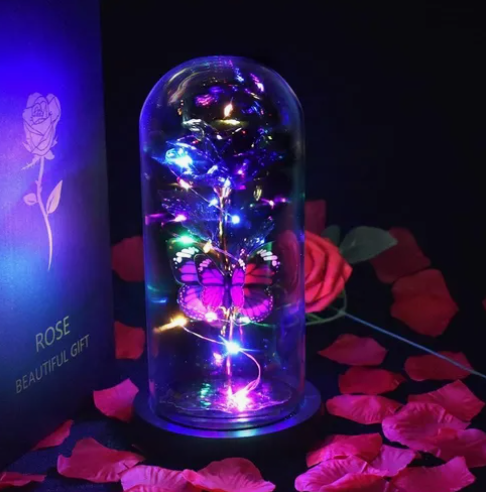 Foto 4 pulgar | Flores Xtellar Artificiales Rosa Eterna Regalos Para Mujer Mariposa