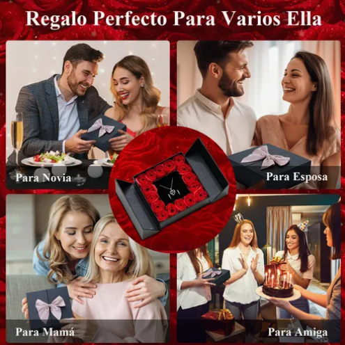 Foto 5 pulgar | Flores Xtellar Rosas Eternas Y Collar De Corazón Regalo Para Mujeres