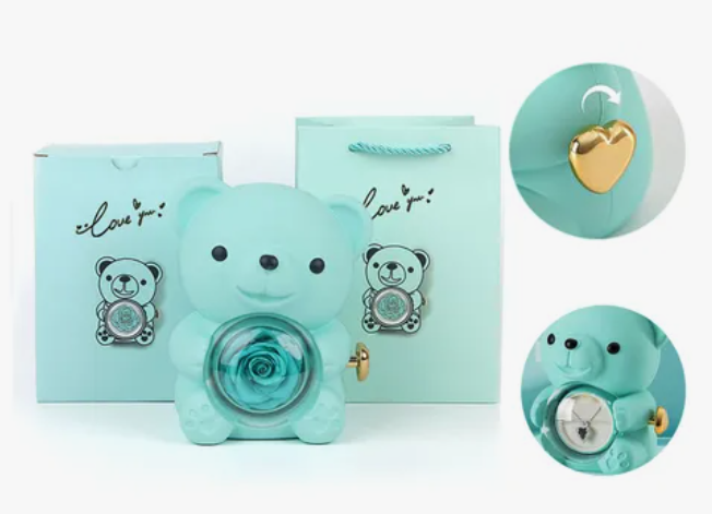 Foto 1 | Flores Xtellar Eternas Rotación Estuches Para Joyeria Oso Creativo
