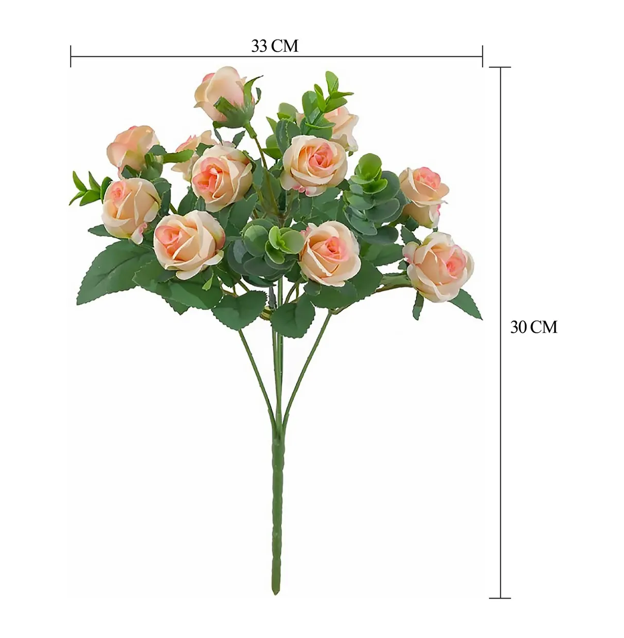 Foto 3 pulgar | 5 Ramos Flores Rose Artificiales Rama Decorativa 50 Flores Eo Safe Imports Esi-19810 Beige