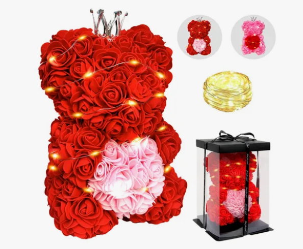 Foto 2 pulgar | Oso Xtellar Rosas Flor Eterna Boda San Valentín Festivo Regalo Mujer