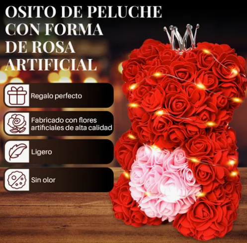 Foto 5 pulgar | Oso Xtellar Rosas Flor Eterna Boda San Valentín Festivo Regalo Mujer