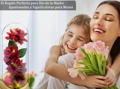 Foto 2 | Rosa Xtellar Flor Artificiales Eterna Roja Regalo 3 Rosas Con 25 Led