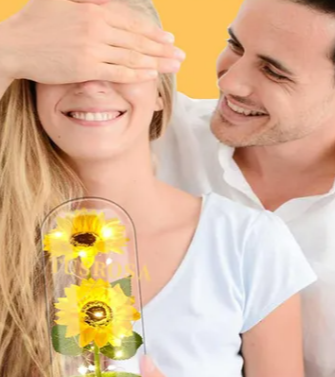 Foto 5 pulgar | Regalos Xtellar Para Ella Girasol Flores Eternas Artificiale Con Luz