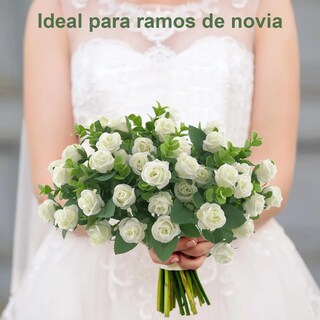Foto 3 | 5 Ramos Flores Rose Artificiales Rama Decorativa 50 Flores Eo Safe Imports Esi-19809 Blanco