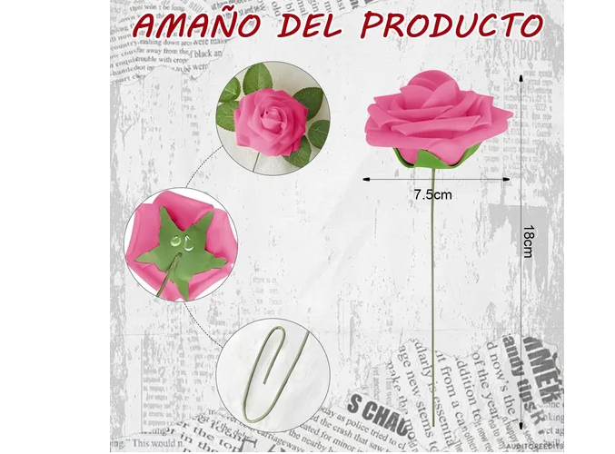 Foto 2 | Rosas Artificiales Xtellar 25 Piezas