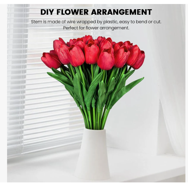 Foto 3 | Simulación De Flores Xtellar Falsas Tulipanes Decoraciones 30 Piezas