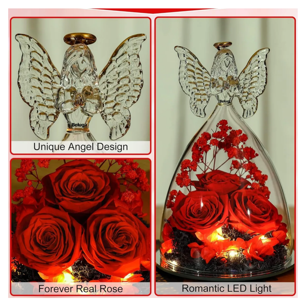 Foto 4 pulgar | Eterna Flor De Ángel De Vidrio Ángel Belug   Rojo