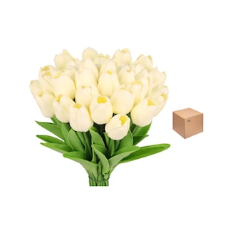 Foto 1 | 30pzs Flores Artificial Tulipanes Eo Safe Imports Esi-20486 Beige