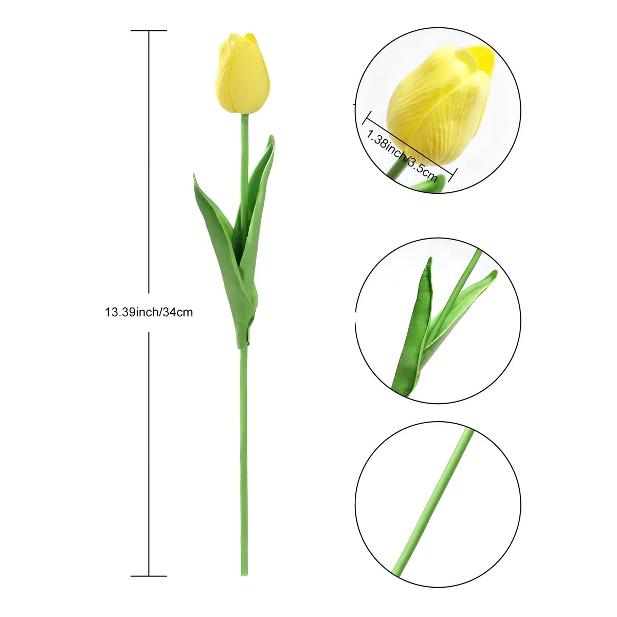 Foto 5 pulgar | 30pzs Flores Artificial Tulipanes Eo Safe Imports Esi-20485 Amarillo