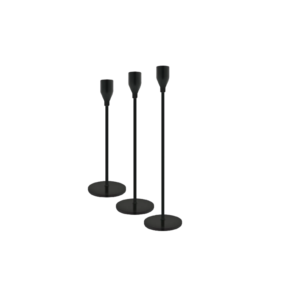 Foto 1 | Candelabro Metálico Malubero Porta Vela color Negro 3 Piezas