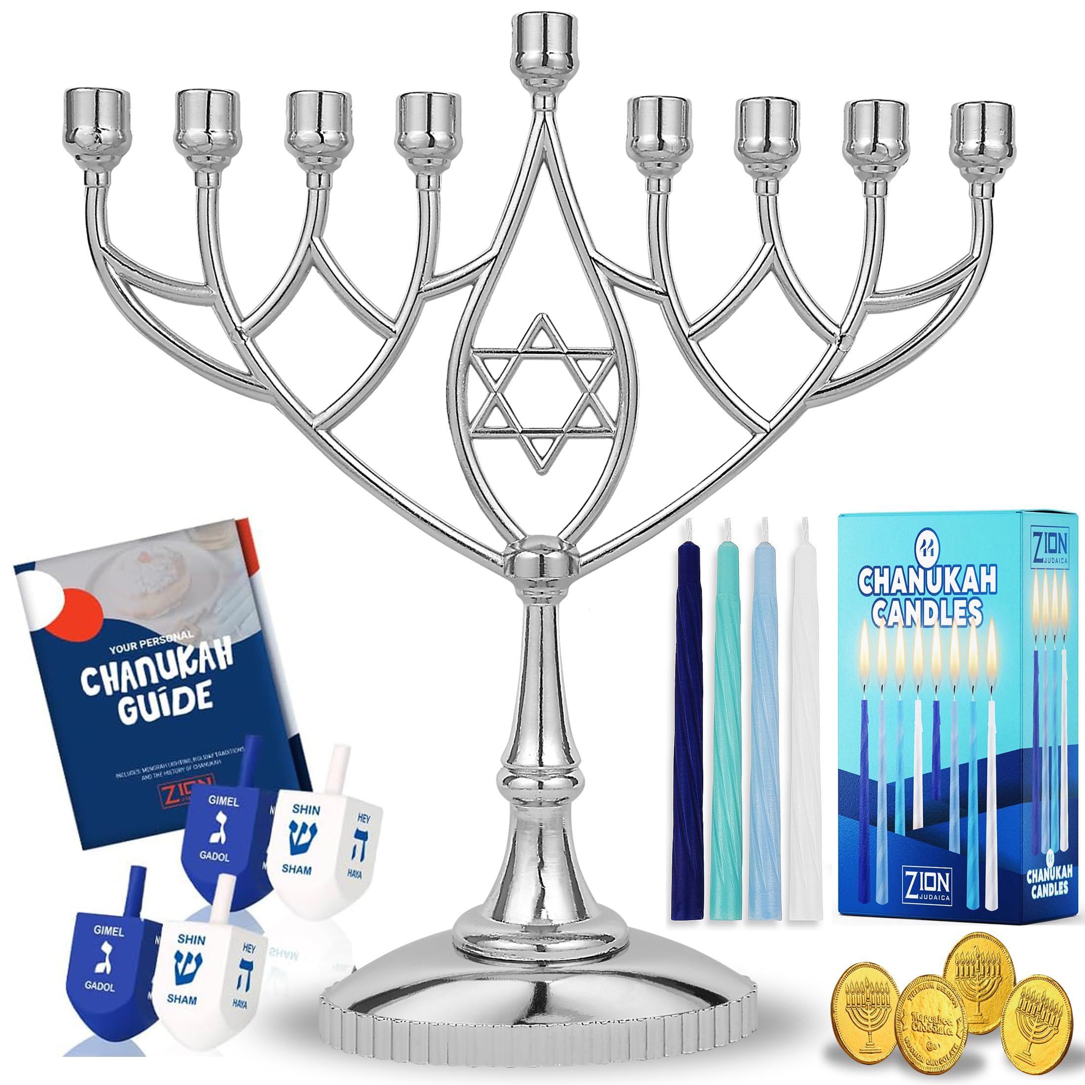 Foto 2 pulgar | Kit De Menorá De Janucá Zion Judaica Con 9 Menorah Y 44 Velas - Venta Internacional.