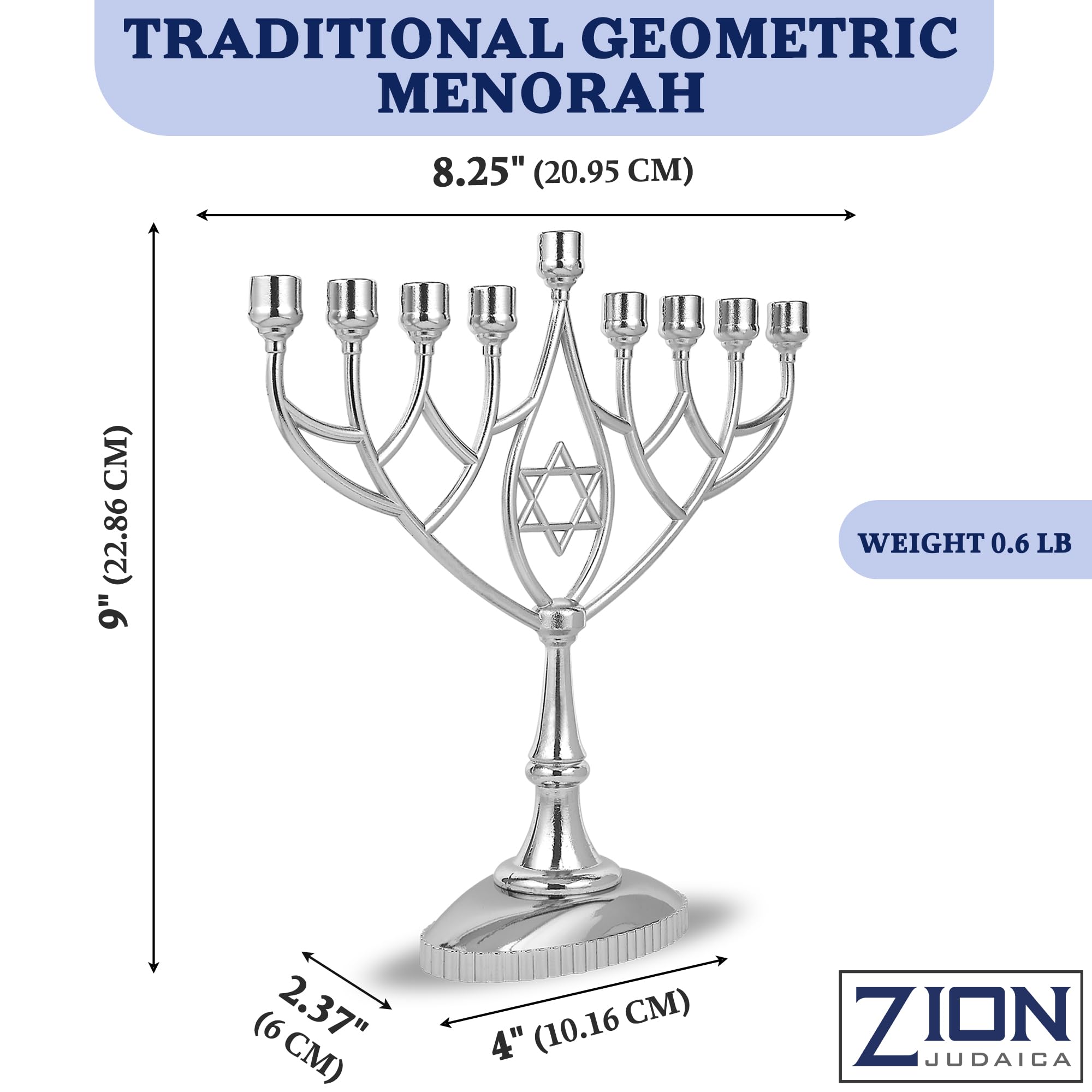 Foto 5 pulgar | Kit De Menorá De Janucá Zion Judaica Con 9 Menorah Y 44 Velas - Venta Internacional.