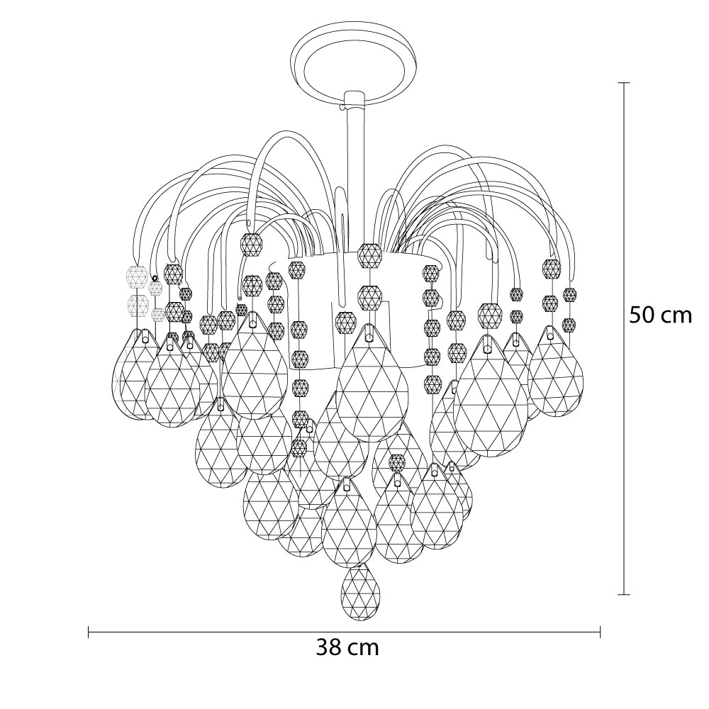 Foto 6 | Candelabro Mil Luces CAL-LLUVIA-003 Cromo 3L