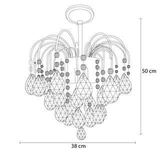 Foto 6 | Candelabro Mil Luces CAL-LLUVIA-003 Cromo 3L