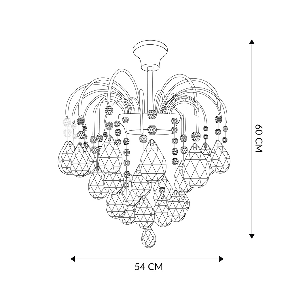 Foto 6 | Candelabro Mil Luces CAL-LLUVIA-006 Cromo 6L