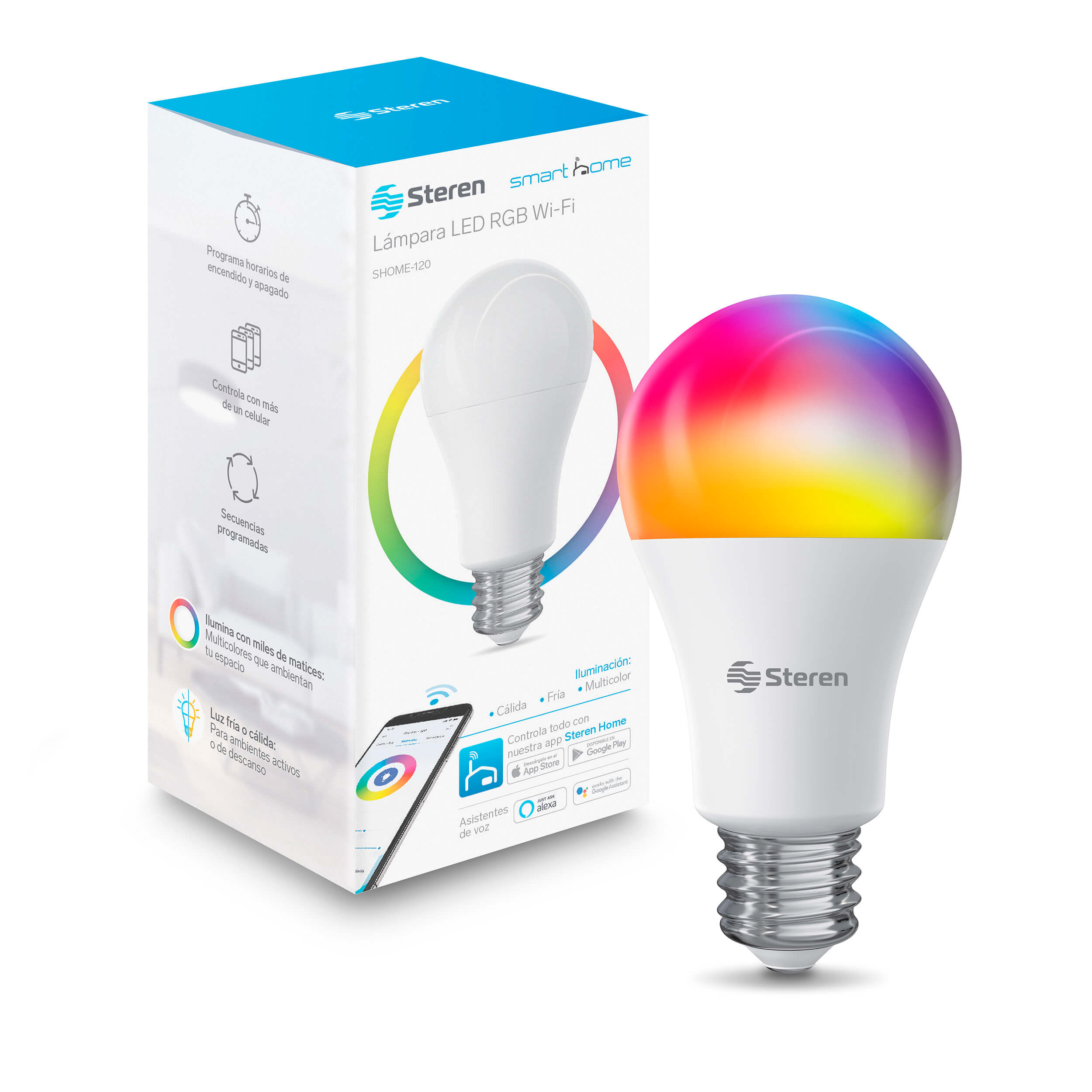 Foto 2 pulgar | Foco Led Steren WIFI Multicolor de 10 W Shome-120