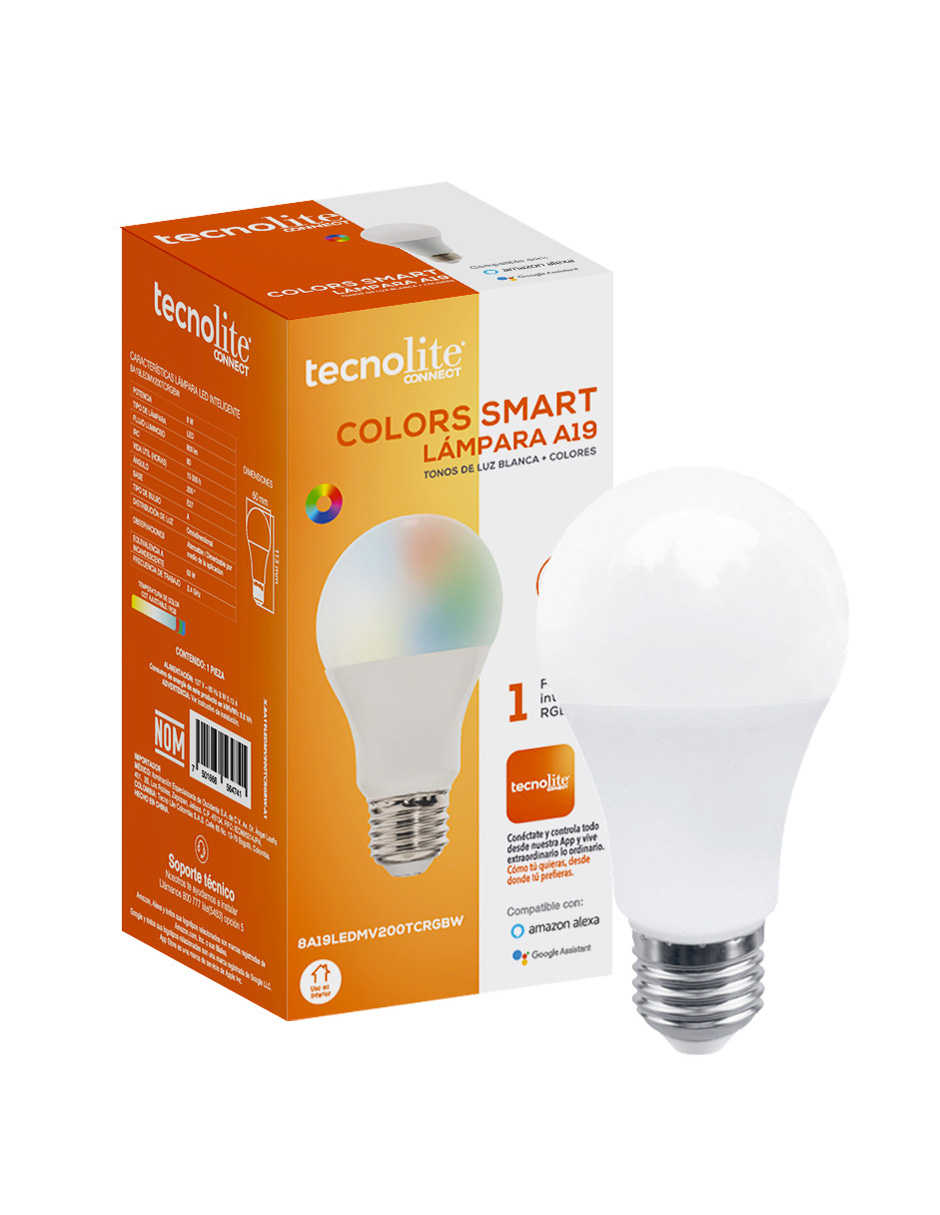 Foto 3 pulgar | Foco Inteligente Led 8 W Base E27 Luz de Colores Compatible con App Móvil y Asistentes de Voz