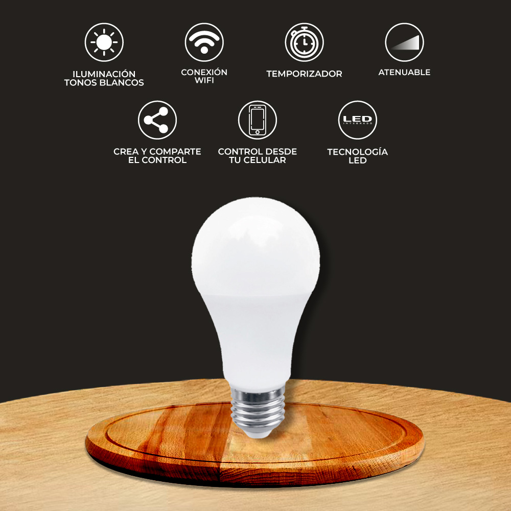 Foto 4 pulgar | Foco Inteligente Led Tecnolite Connect 7 W Base E27 Luz Cct Atenuable Compatible con App Móvil y Asistentes de Voz