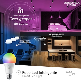 Foto 3 | Focos Inteligentes Led Wifi Domotica Home Multicolor Luz Blanca Fría y Cálida Regulable Rango 2700k A 6500k 2 Piezas